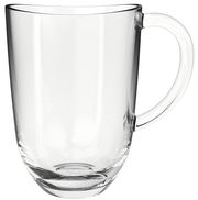 Transparente Tasse Napoli 380ml aus Glas, seitliche Perspektive