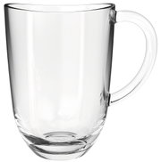Transparente Tasse Napoli 380ml aus Glas, seitliche Perspektive