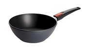 Guss-Schwenkpfanne mit 24 cm Durchmesser, seitliche Perspektive