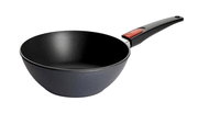 Guss-Schwenkpfanne mit 24 cm Durchmesser, seitliche Perspektive