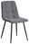Stylife Stuhl JEFF Grauer Stuhl mit gepolsterter Sitzfläche und Rückenlehne, schwarzes Metallgestell, seitliche Perspektive