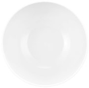 Witte porseleinen mueslischaal, diameter 15 cm, gezien van bovenaf.