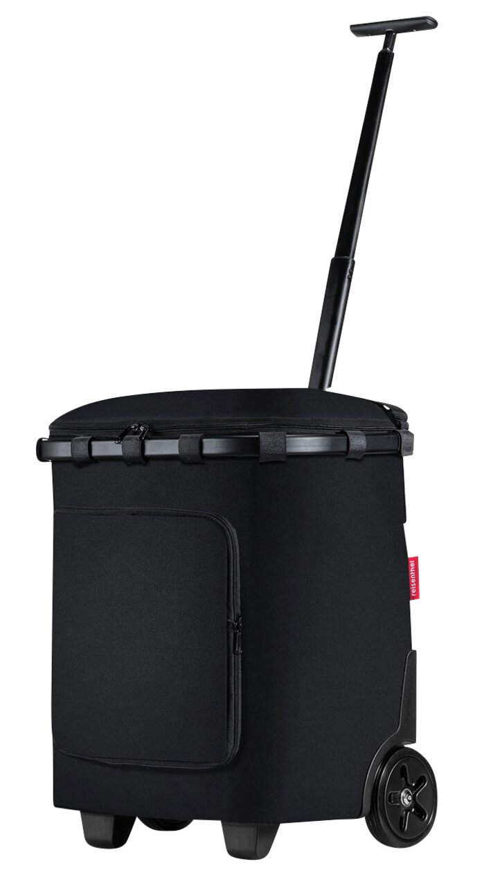 Schwarzer Carrycruiser Plus mit Teleskopgriff und Rädern, seitliche Perspektive