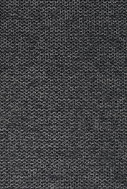 Nahaufnahme eines dunkelgrauen Stoffmusters mit grober Textur.