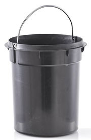 Schwarzer Kosmetikeimer aus Kunststoff mit Henkel, Vorderansicht