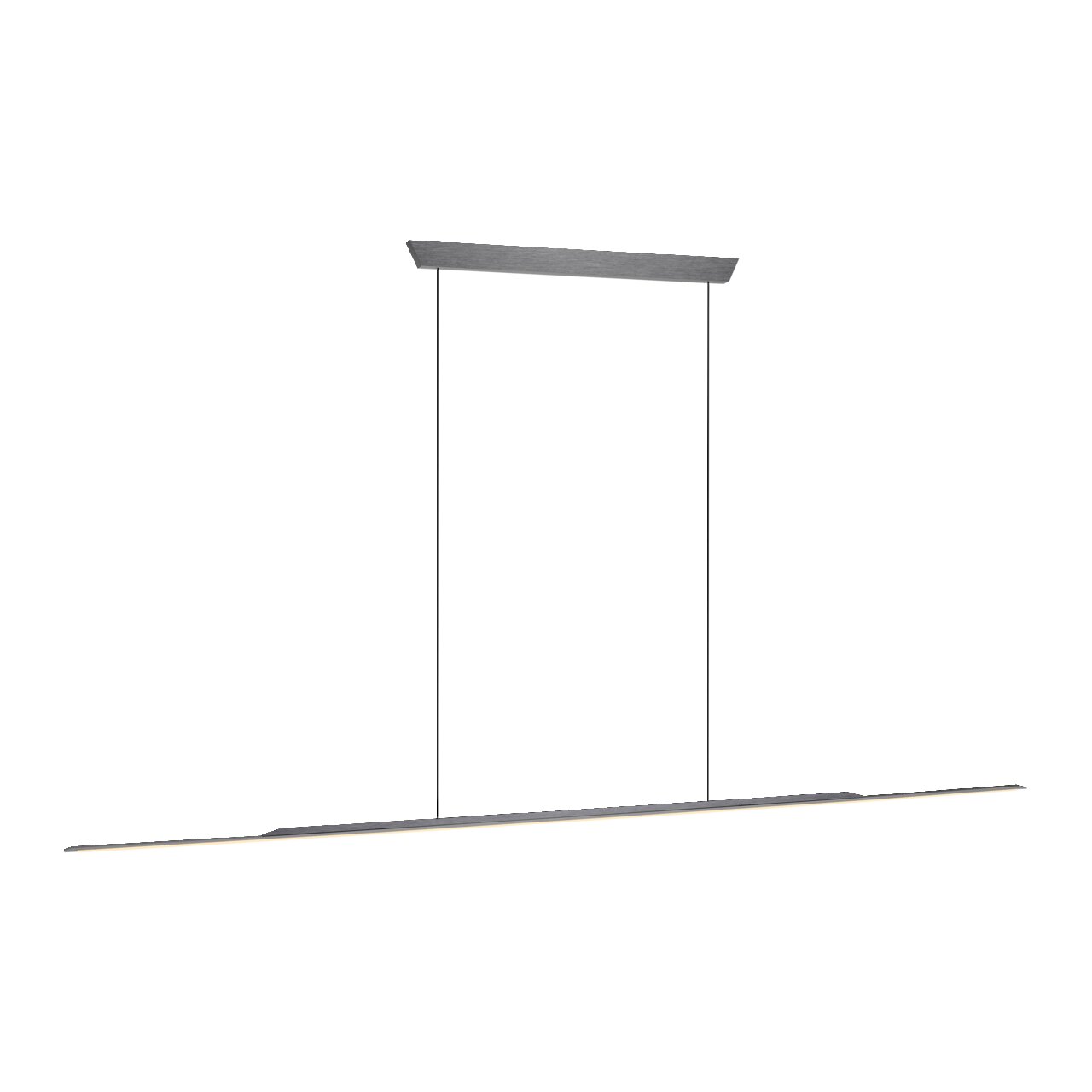 Moderne Pendelleuchte PURE Surface in minimalistischer Seitenansicht, mit schlankem, linearem Design und zwei dünnen Aufhängungen.