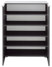 Frontansicht eines offenen Schranks mit mehreren Regalböden, geeignet für die Garderobenkombination 2er/W/A.