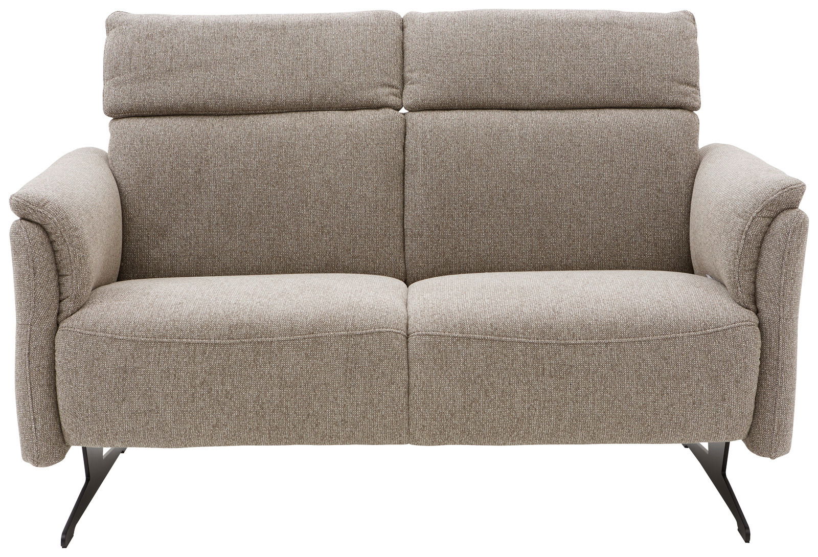 Zweiersofa in beige aus Stoff, Frontalansicht