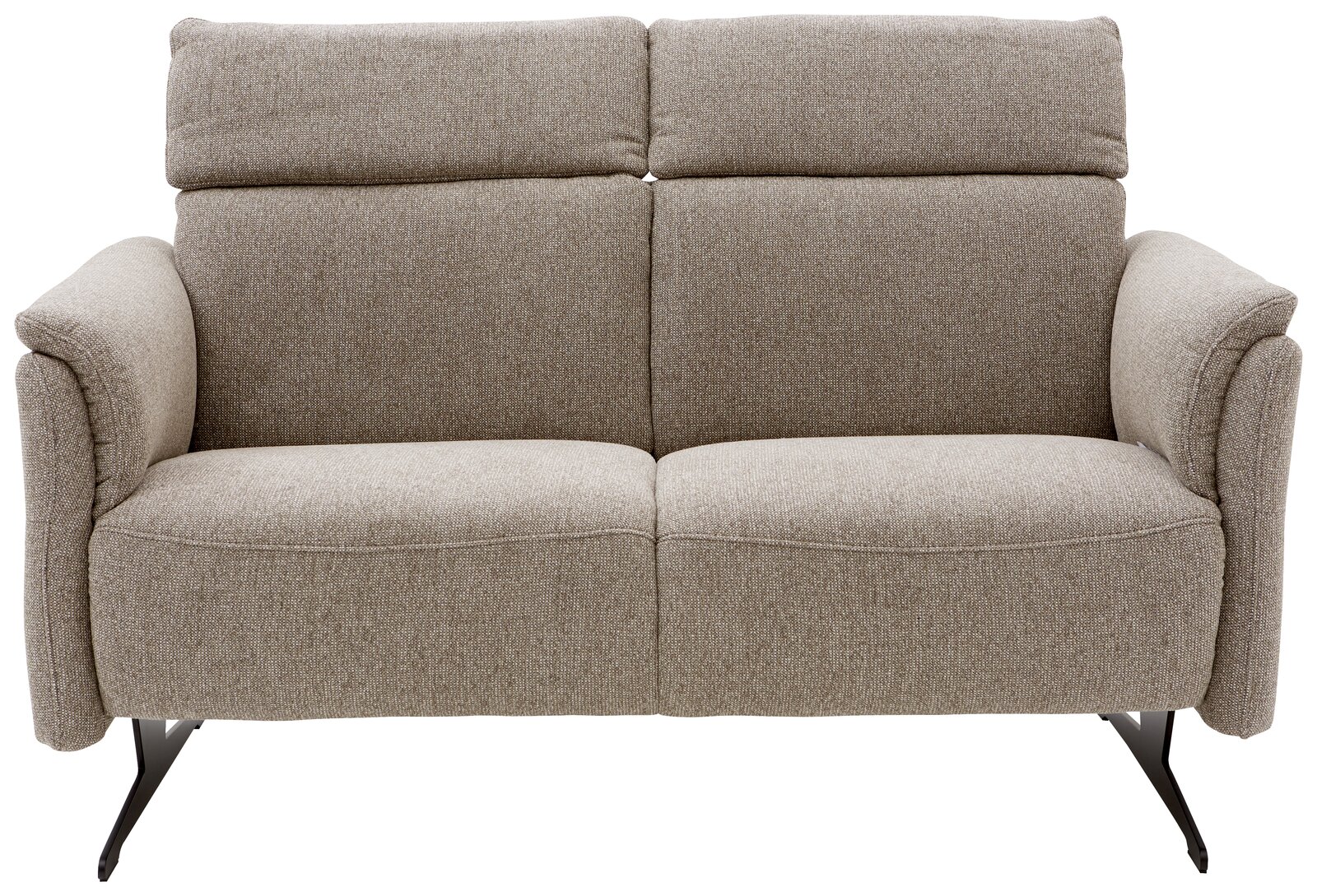 Zweiersofa in beige aus Stoff, Frontalansicht
