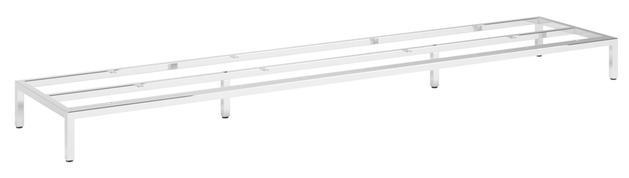 Metallgestell 180cm in seitlicher Perspektive, robustes und minimalistisches Design.