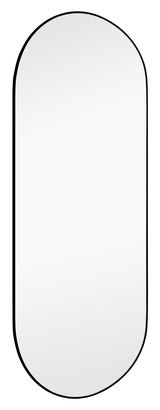 Ovaler Spiegel mit schwarzem Rahmen, frontal betrachtet