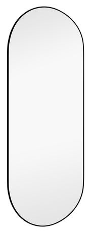 Ovaler Spiegel mit schwarzem Rahmen, frontal betrachtet