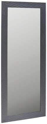 Großer rechteckiger Spiegel mit dekorativem, dunklem Rahmen, frontal abgebildet.