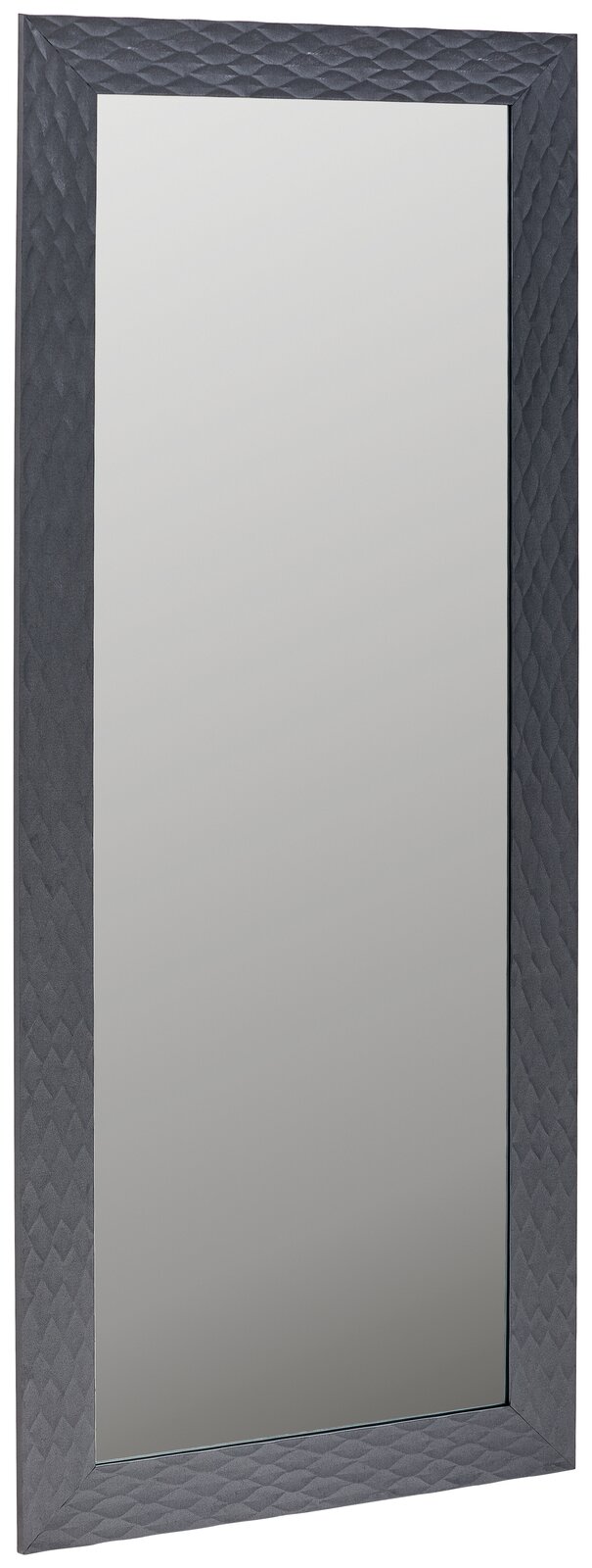 Großer rechteckiger Spiegel mit dekorativem, dunklem Rahmen, frontal abgebildet.