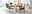 Valdera Stuhl STOCKHOLM Esszimmer mit modernem Holztisch und sechs stilvollen Stühlen, seitliche Perspektive