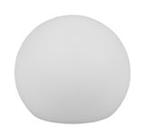 Kugelförmige Solar-Außenleuchte MELO in weißer Farbe, frontal betrachtet