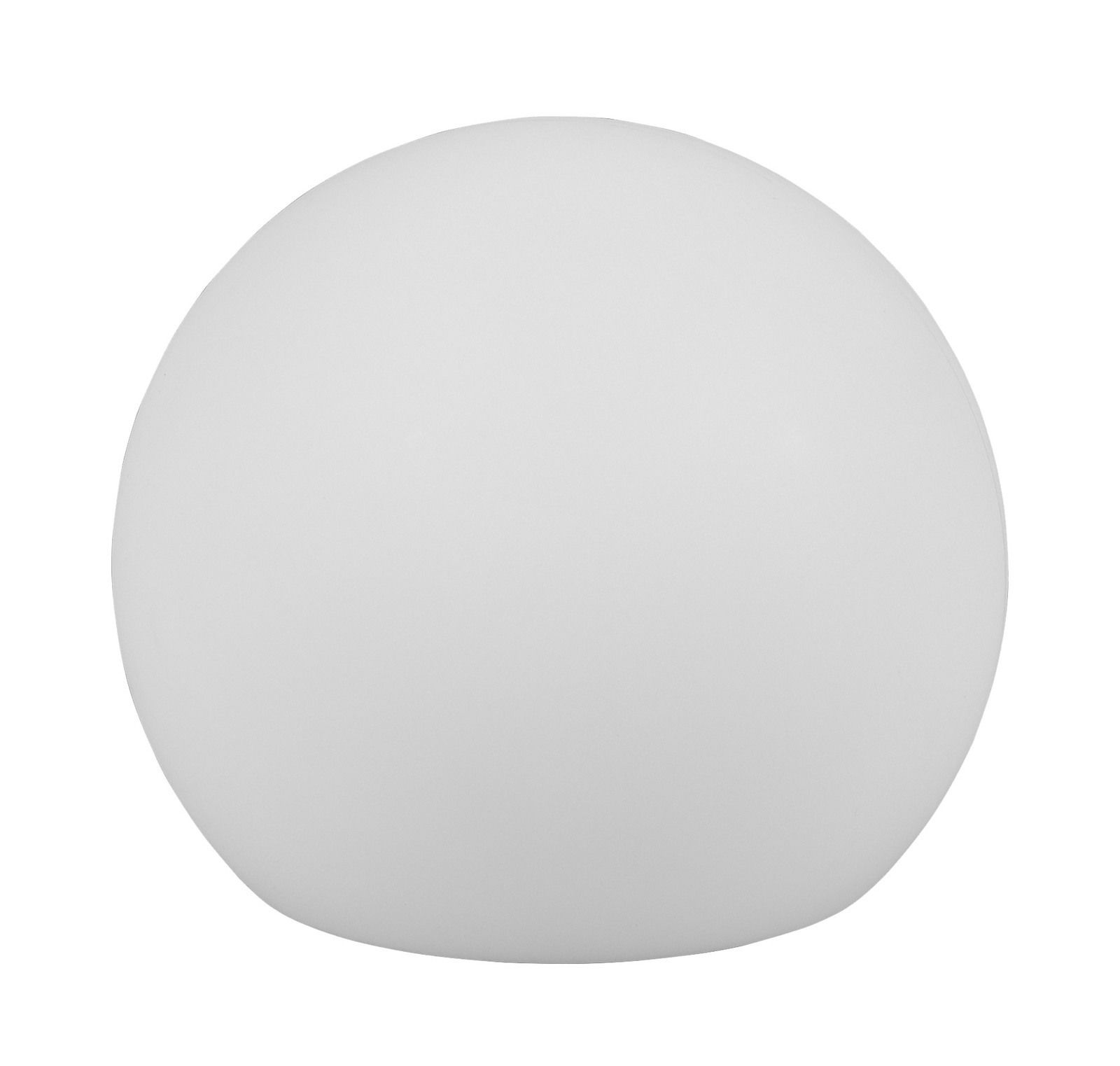 Kugelförmige Solar-Außenleuchte MELO in weißer Farbe, frontal betrachtet