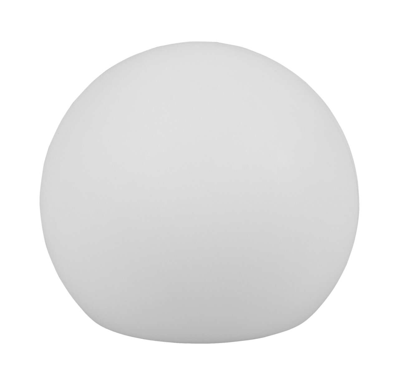 Kugelförmige Solar-Außenleuchte MELO in weißer Farbe, frontal betrachtet