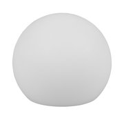 Kugelförmige Solar-Außenleuchte MELO in weißer Farbe, frontal betrachtet