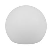 Kugelförmige Solar-Außenleuchte MELO in weißer Farbe, frontal betrachtet