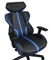 Gaming Stuhl BXGAMING GENIUS in Schwarz mit blauen Akzenten, Vorderansicht