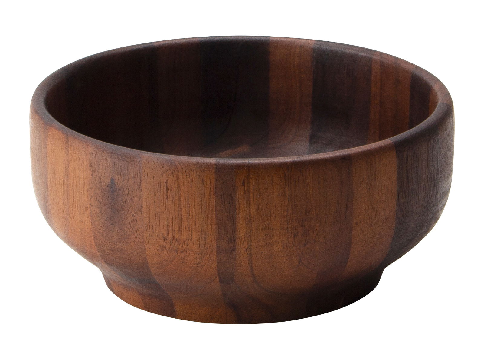 Holzschüssel aus Akazienholz, seitliche Perspektive