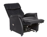 Schwarzer Fernsehsessel Cantus PORTLAND in Liegeposition, seitliche Perspektive