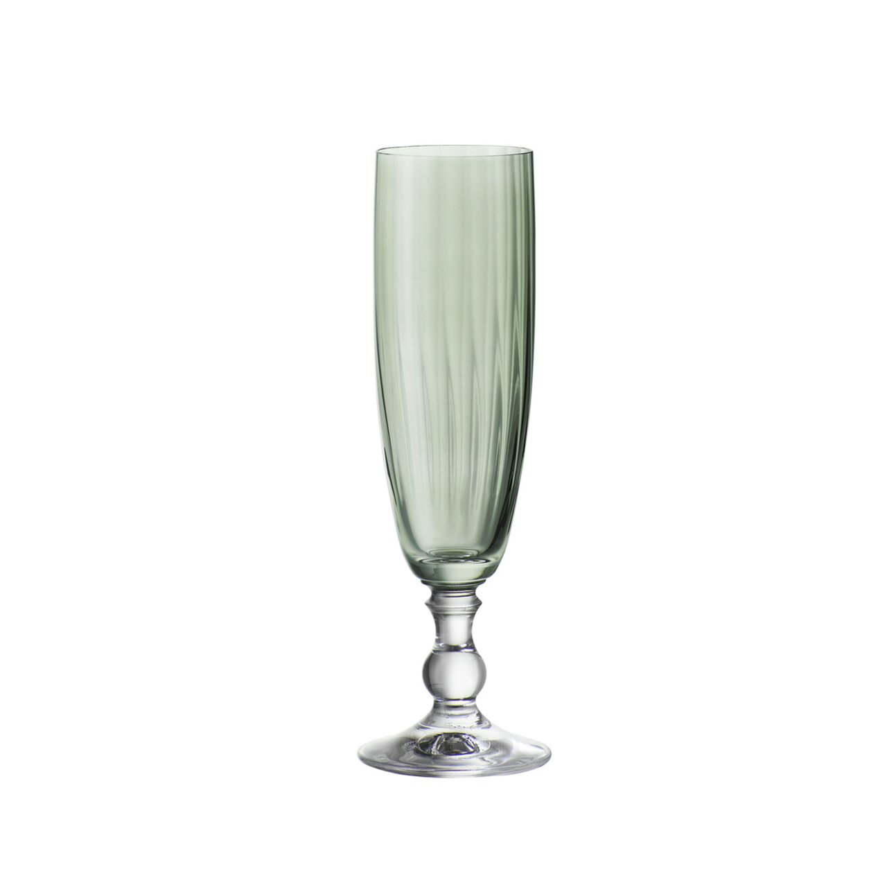 BOHEMIA Cristal Sektglas 230 ml GEORGIA Champagnecoupe van rookgroen glas met een inhoud van 230 ml, zijaanzicht