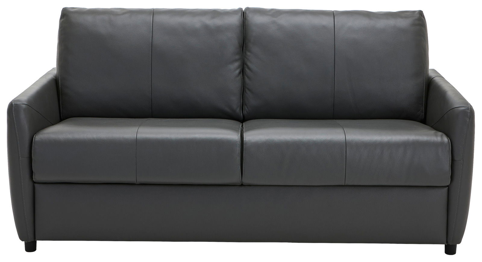 Schwarzes Funktionssofa aus Leder, Frontalansicht