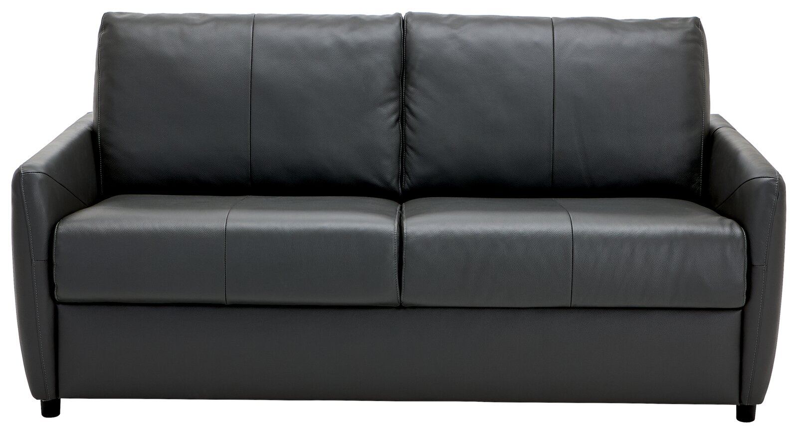 Schwarzes Funktionssofa aus Leder, Frontalansicht