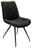 Novel Stuhl HENRY Moderner schwarzer Stuhl mit gepolsterter Sitzfläche und Rückenlehne, seitliche Perspektive