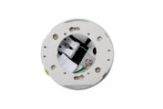 Rückansicht eines LED-Spotkopfes mit sichtbaren elektrischen Anschlüssen und Schrauben.