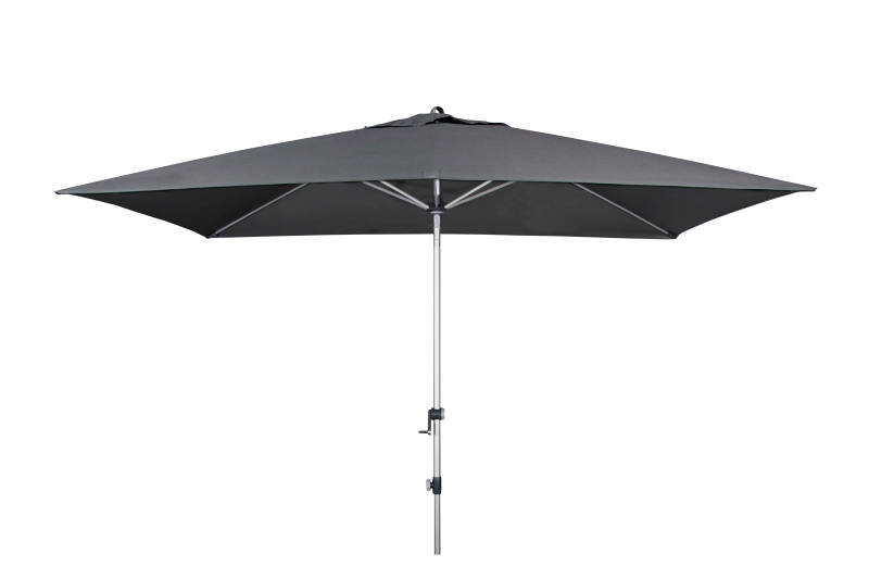 Grauer Kurbelschirm 300x200 cm, frontalansicht