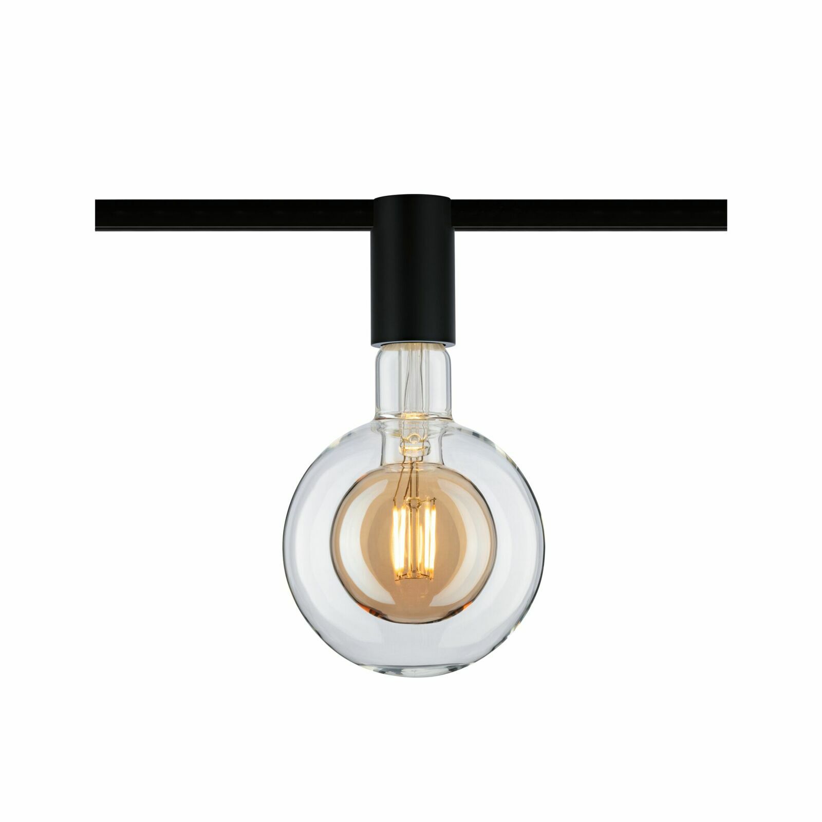 Deckenfassung mit klarer Glühbirne, seitliche Perspektive