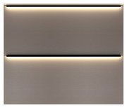 Moderner Hänge-Schuhschrank mit zwei beleuchteten Fächern, Frontansicht