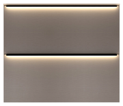 Moderner Hänge-Schuhschrank mit zwei beleuchteten Fächern, Frontansicht