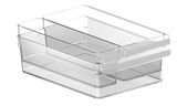 Transparenter Kühlschrankorganizer im 3er-Set, seitliche Perspektive