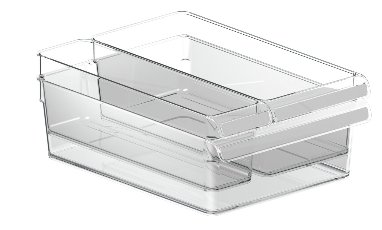 rotho Kühlschrankorganizer 3er-Set LOFT Transparenter Kühlschrankorganizer im 3er-Set, seitliche Perspektive