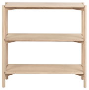 Holzregal mit drei Ebenen, frontal betrachtet