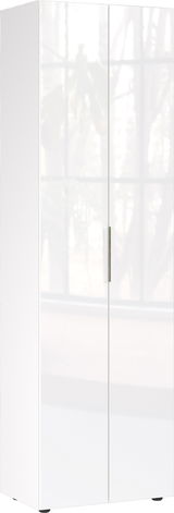 Weißer Garderobenschrank mit zwei Türen, Frontansicht