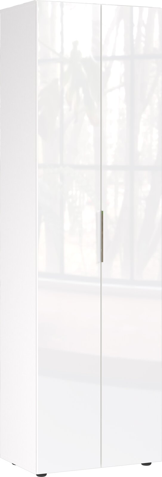 MID.YOU Garderobenschrank GENOVA Weißer Garderobenschrank mit zwei Türen, Frontansicht