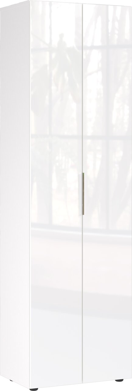 MID.YOU Garderobenschrank GENOVA Weißer Garderobenschrank mit zwei Türen, Frontansicht