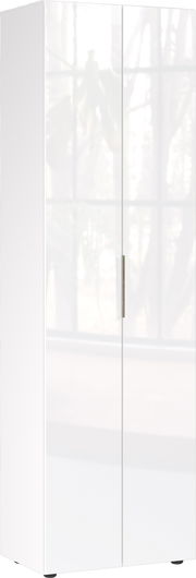 Weißer Garderobenschrank mit zwei Türen, Frontansicht