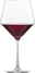 SCHOTT ZWIESEL Burgunderglas PURE Burgunder Rotweinglas Pure, gefüllt mit Rotwein, in Frontalansicht