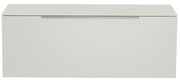 Frontansicht eines modernen, weißen Hänge-Lowboards mit schlichtem Design.