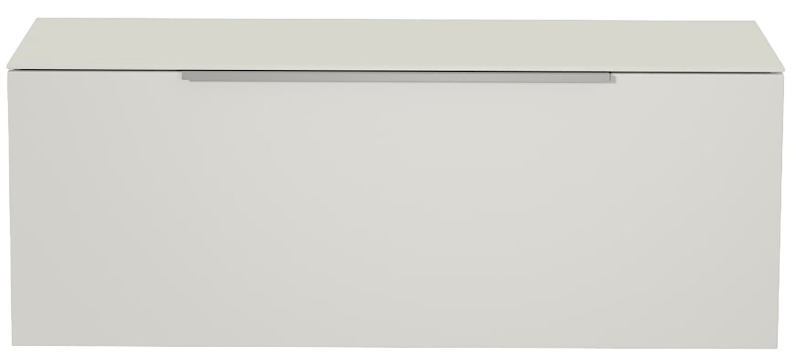 Moderano Hänge-Lowboard BORMIO Frontansicht eines modernen, weißen Hänge-Lowboards mit schlichtem Design.