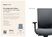 Bürostuhl mit Sitness-Technologie, seitliche Perspektive