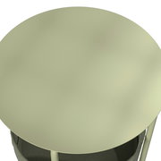 Runder, hellgrüner Beistelltisch von oben betrachtet