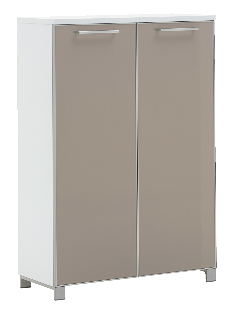 VOSS Hoch-Schuhkommode SANTINA Hoch-Schuhkommode VOSS Serie SANTINA in Frontalansicht mit zwei Türen und modernen Griffen