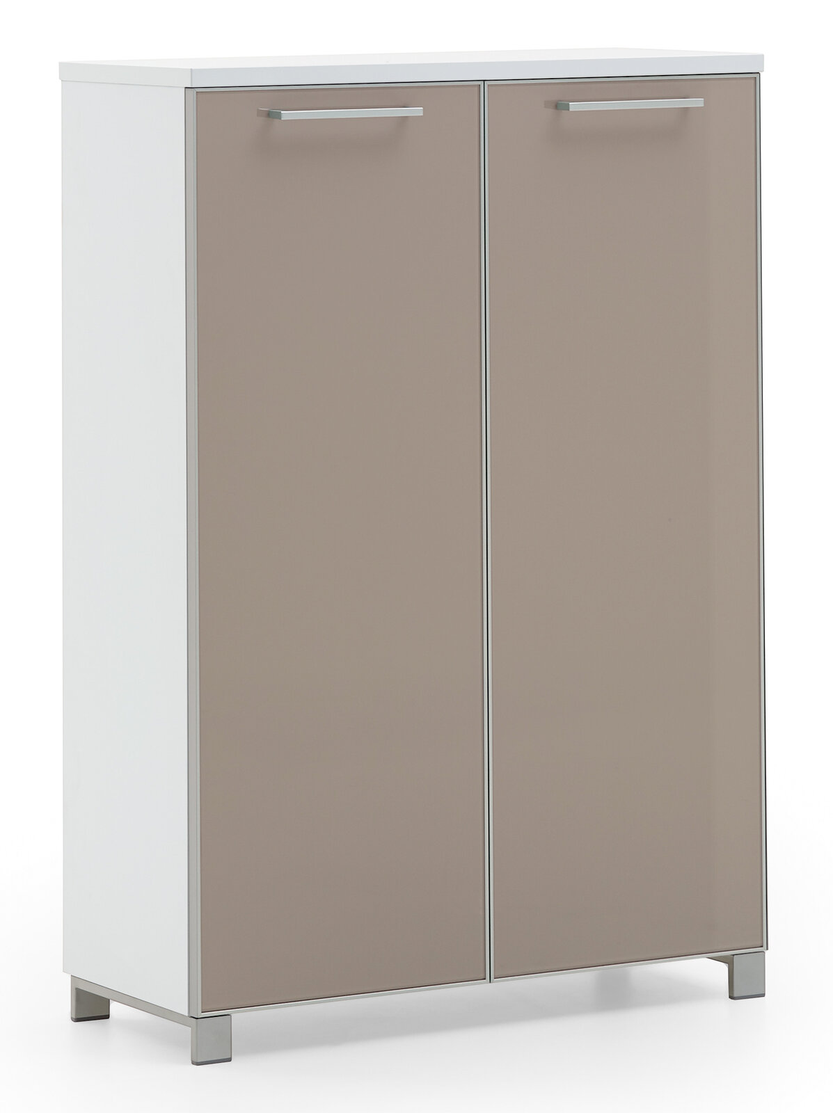 VOSS Hoch-Schuhkommode SANTINA Hoch-Schuhkommode VOSS Serie SANTINA in Frontalansicht mit zwei Türen und modernen Griffen